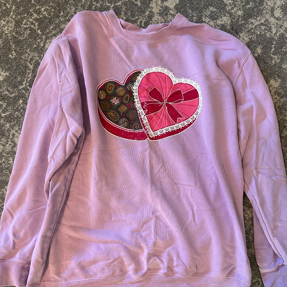 Mallory Ervin Living Fully Valentine's Day Box of Chocolates Sweatshirt